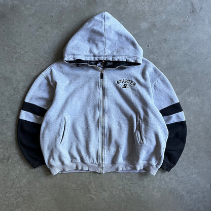 Vintage Starter Boxy Fit Striped Sleeve Zip-Up