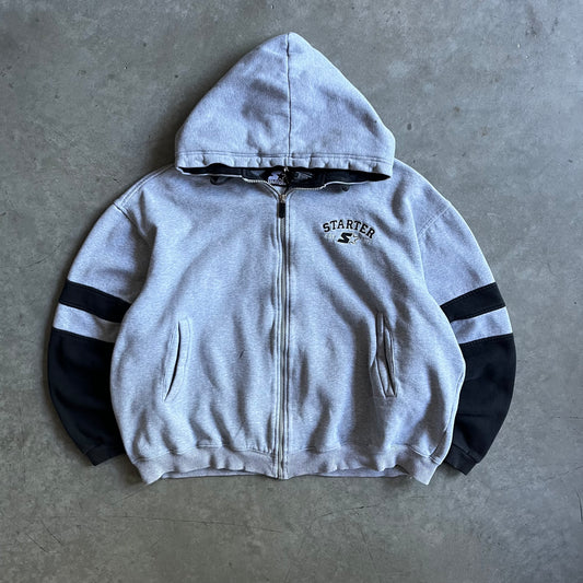 Vintage Starter Boxy Fit Striped Sleeve Zip-Up