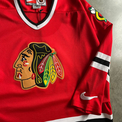 Vintage Nike Chicago Blackhawks NHL Red Hockey Jersey