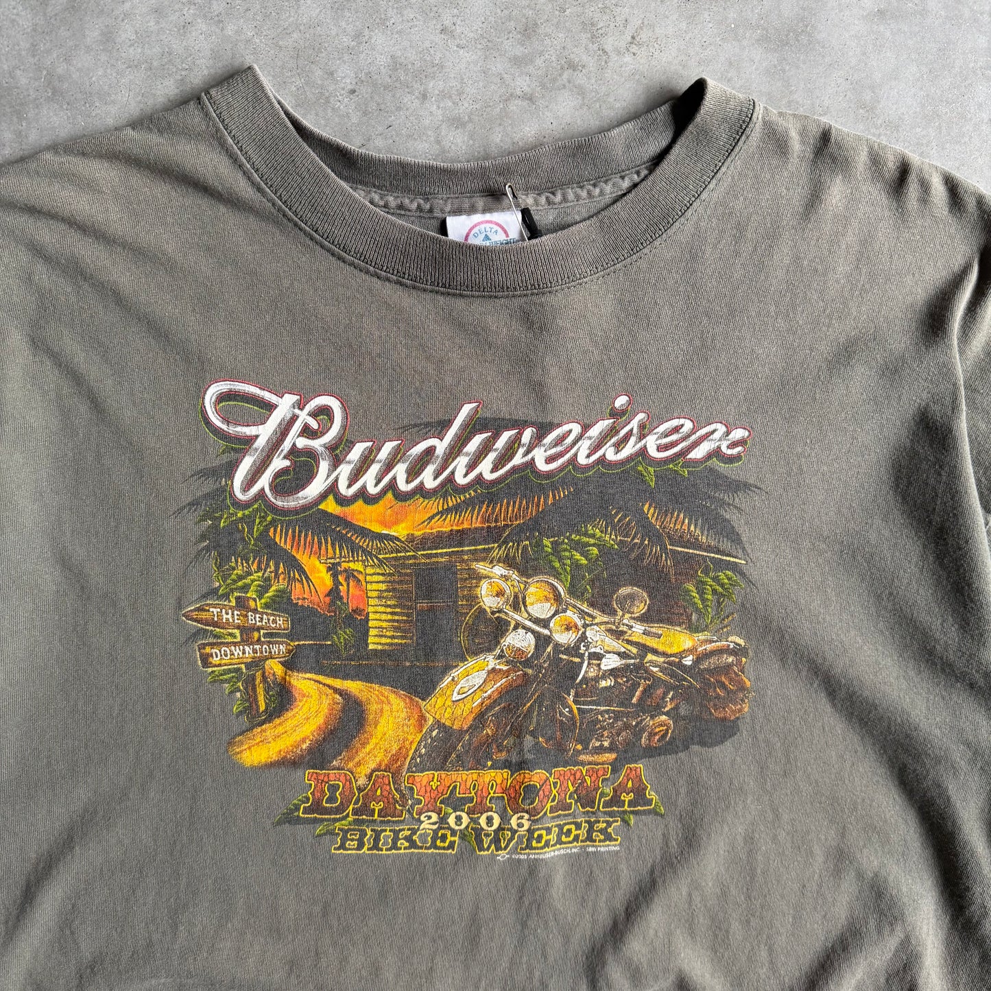 Y2K Budweiser Daytona Bike Week 2006 Motorcycle Tiki Hut T Shirt