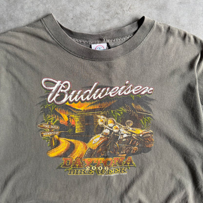 Y2K Budweiser Daytona Bike Week 2006 Motorcycle Tiki Hut T Shirt