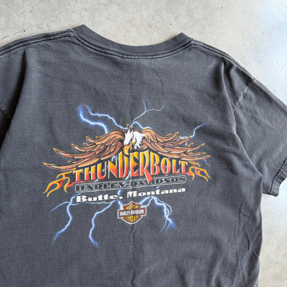Vintage Harley Davidson Lightning Eagles Emblem T Shirt