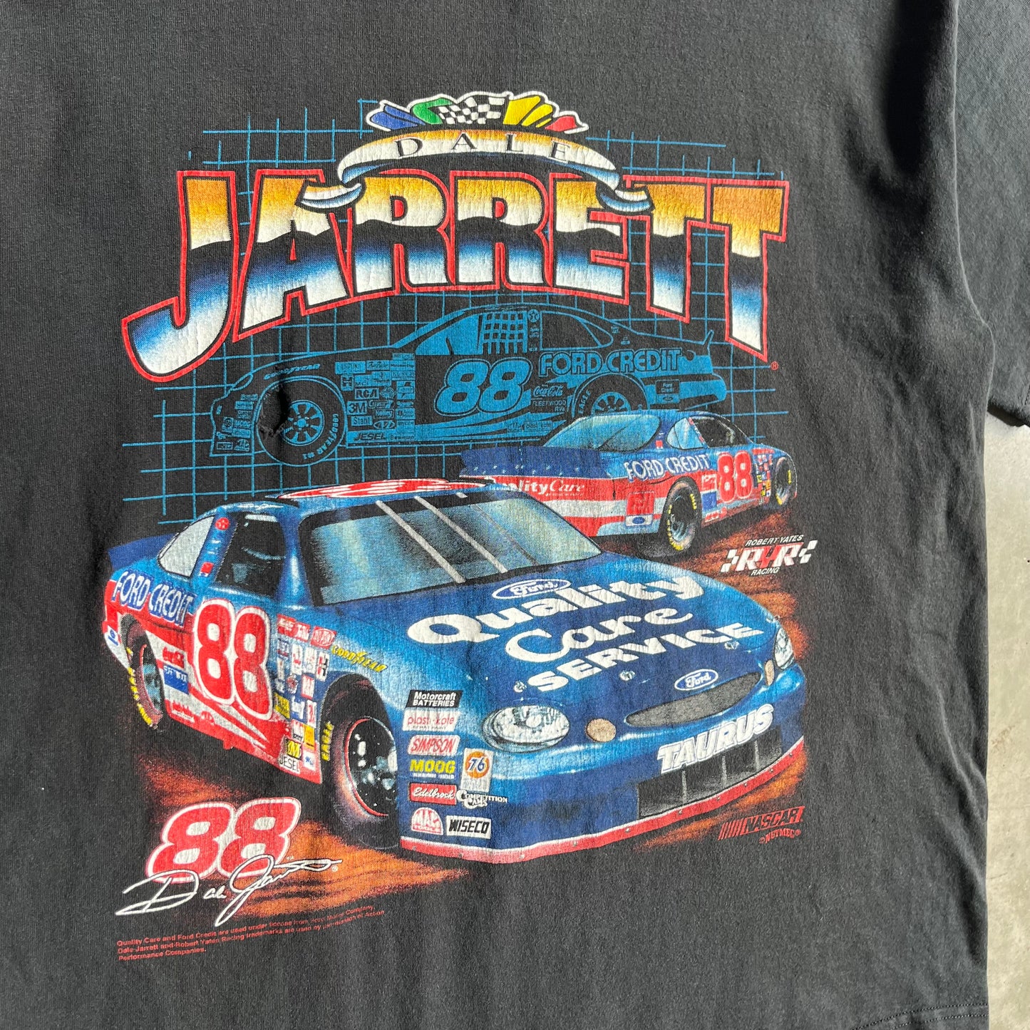 Vintage Dale Jarrett Distressed Car Racing Tee