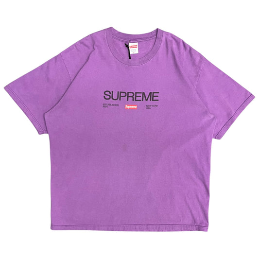 Supreme New York USA Purple Logo Tee