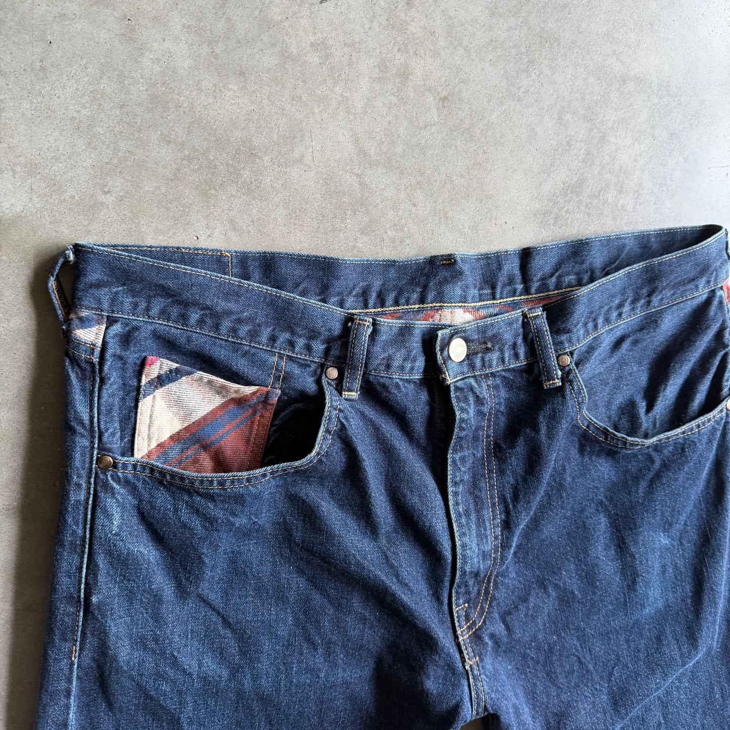 A Bathing Ape Indigo Denim Star Embroidered Jeans