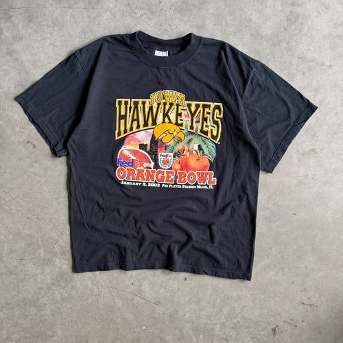 2003 Iowa Hawkeyes FedEx Orange Bowl Black Tee