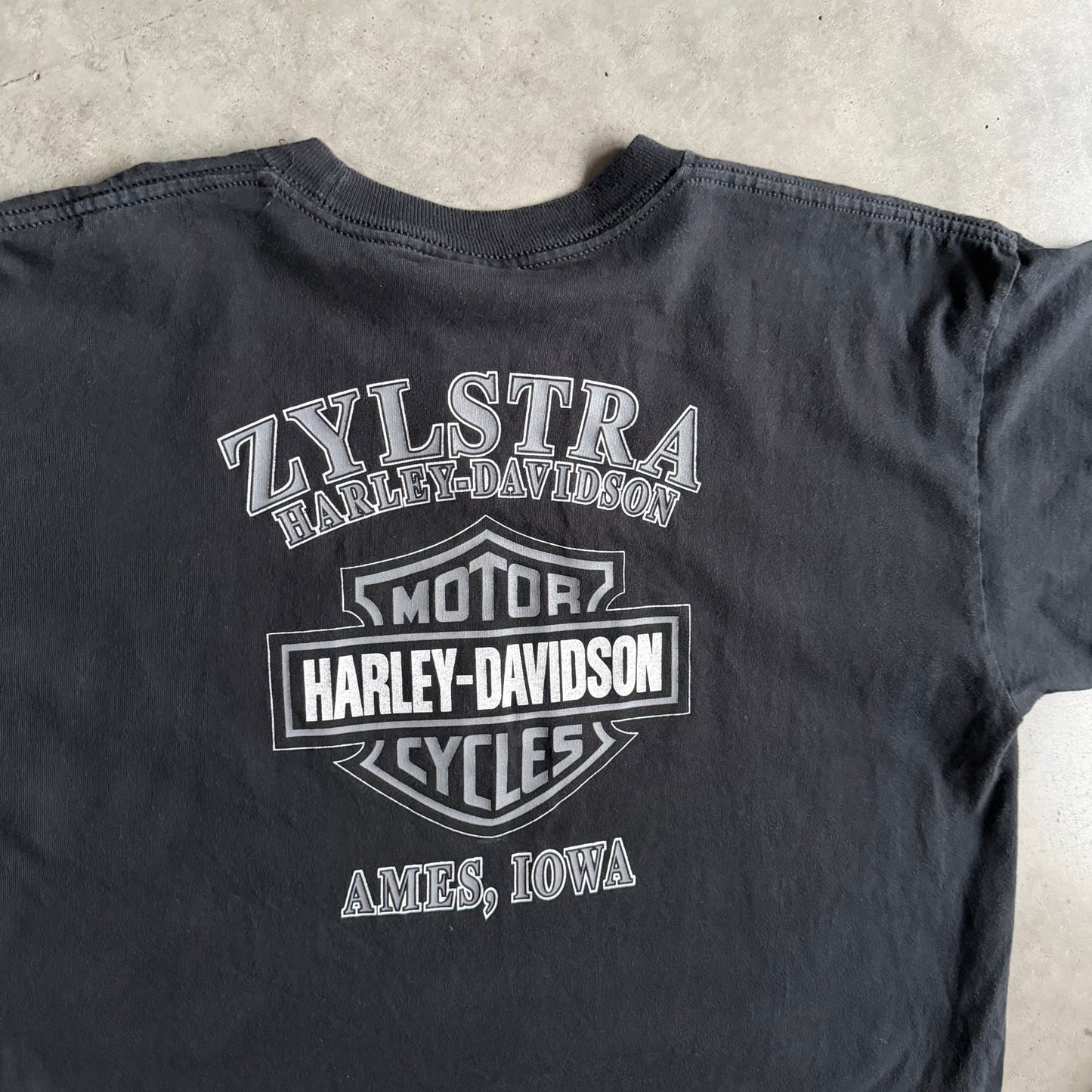 Y2K Harley Davidson Flame Bike T Shirt