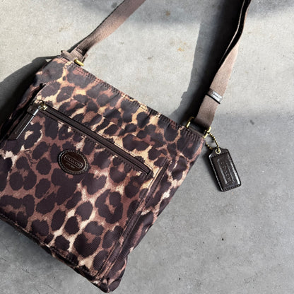 Coach Cheetah Print Canvas Crossbody Bag
