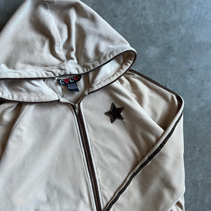 Women’s Y2K Coco Tan Velour Star Zipup