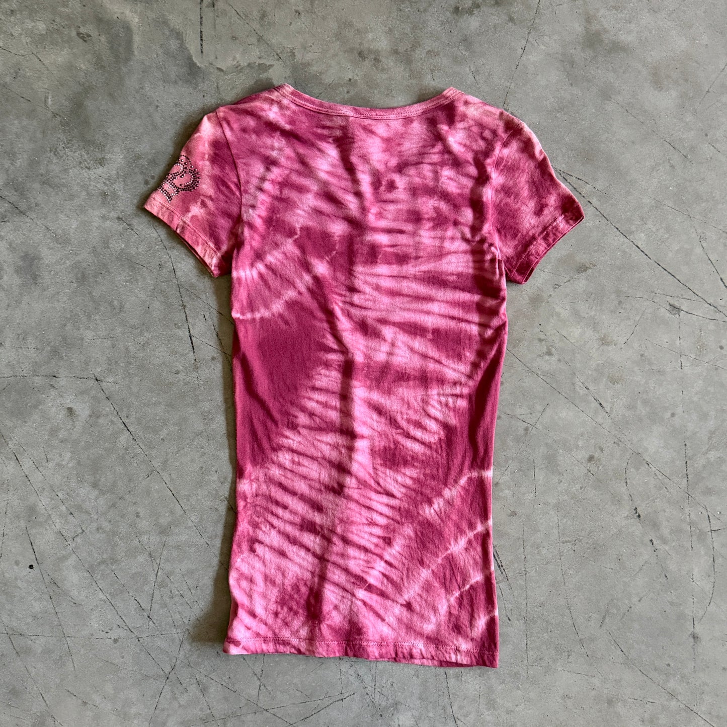 Y2K Vocal Pink Rhinestone Crown Fitted Tee
