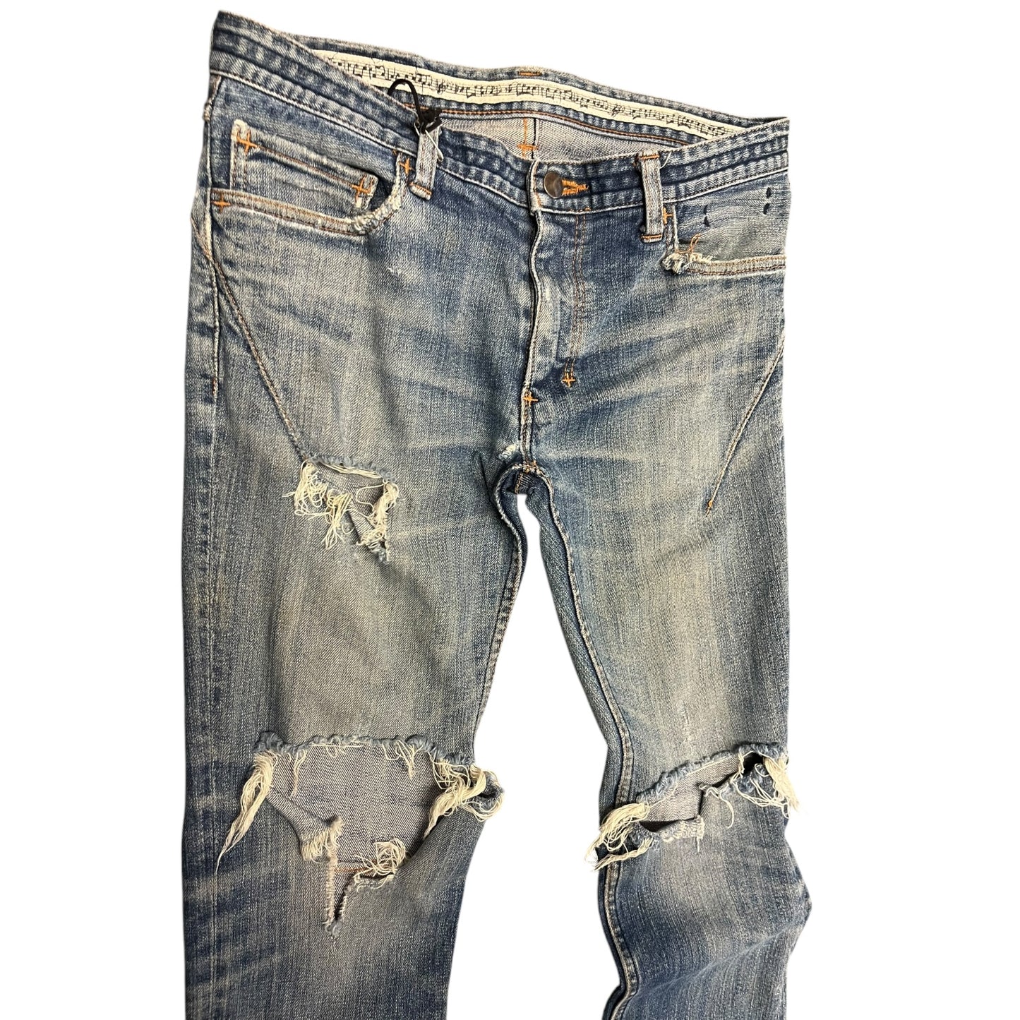 Number (N)ine Heavy Distressed Lightwash Denim