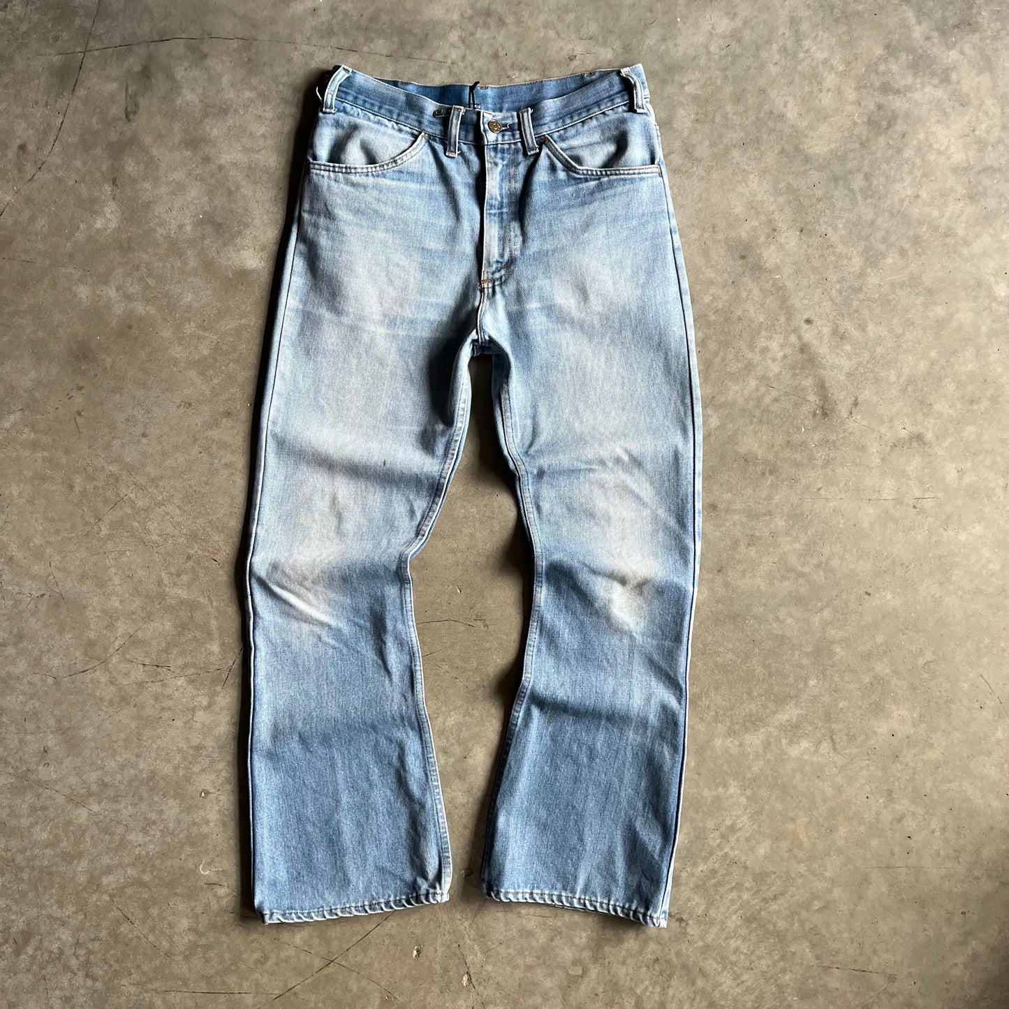 Y2K Plain Pockets Light Wash Flared Jeans