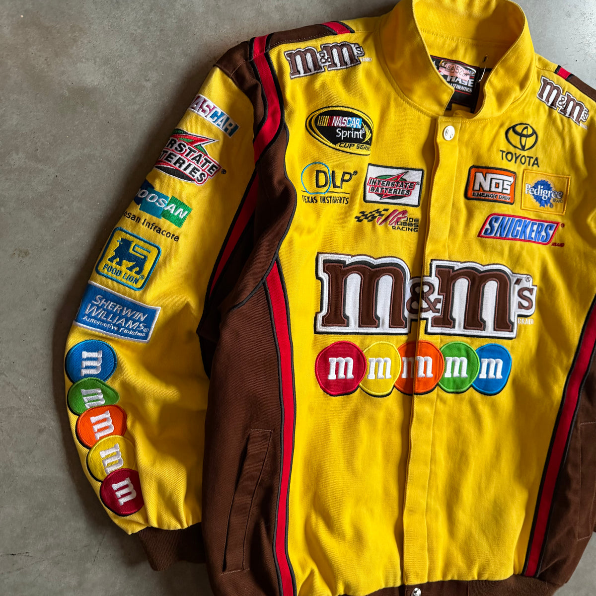 NASCAR JH Designs Yellow M&M Kyle Busch Racing Jacket