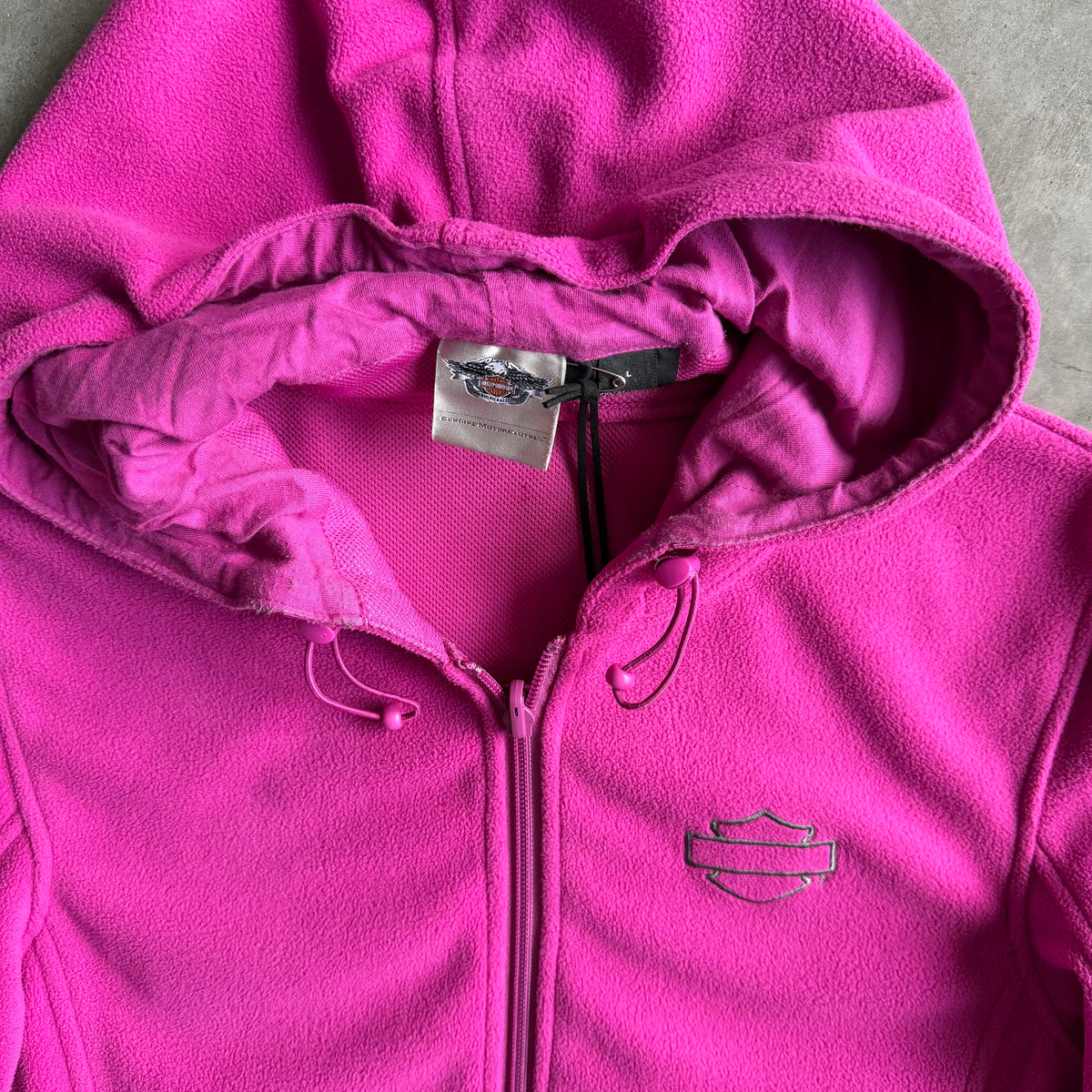 Women’s Harley Davidson Pink Fleece Zip Up Hoodie