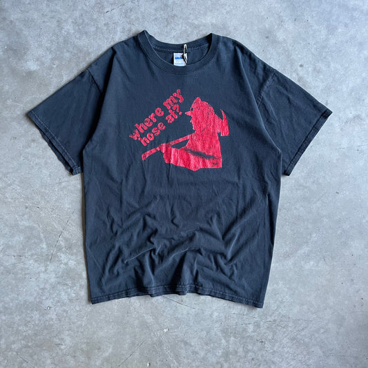 Vintage Fireman “Where’s My Hose At?” Satire Tee