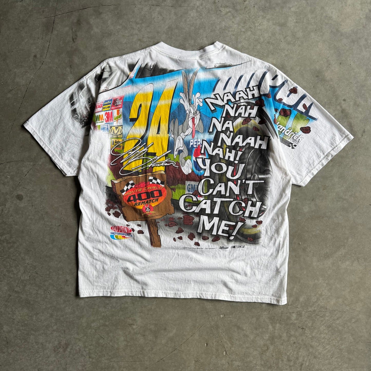 Vintage Jeff Gordon Bugs Bunny Chase Authentics AOP Tee