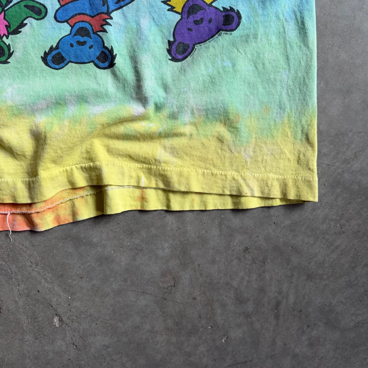 Vintage Liquid Blue Grateful Dead Dancing Bears Tie Dye T Shirt