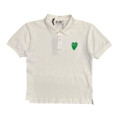 Comme Des Garçon Play Woman’s Green Heart Cropped Polo