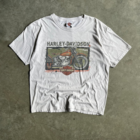 Y2K Beartooth Harley Davidson V-Twin White Tee