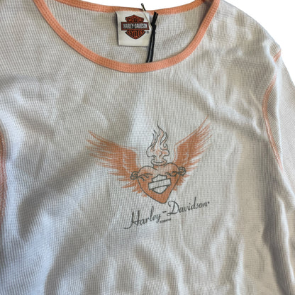 Y2K Women’s Harley Davidson White Thermal Shirt