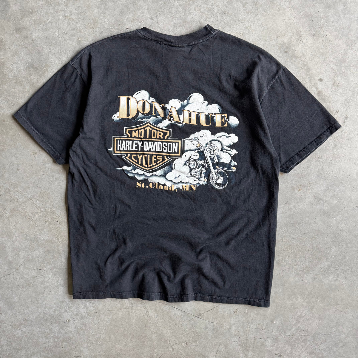 Y2K Donaheu Harley Davidson Chest Pocket Tee