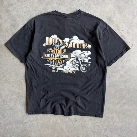 Y2K Donaheu Harley Davidson Chest Pocket Tee