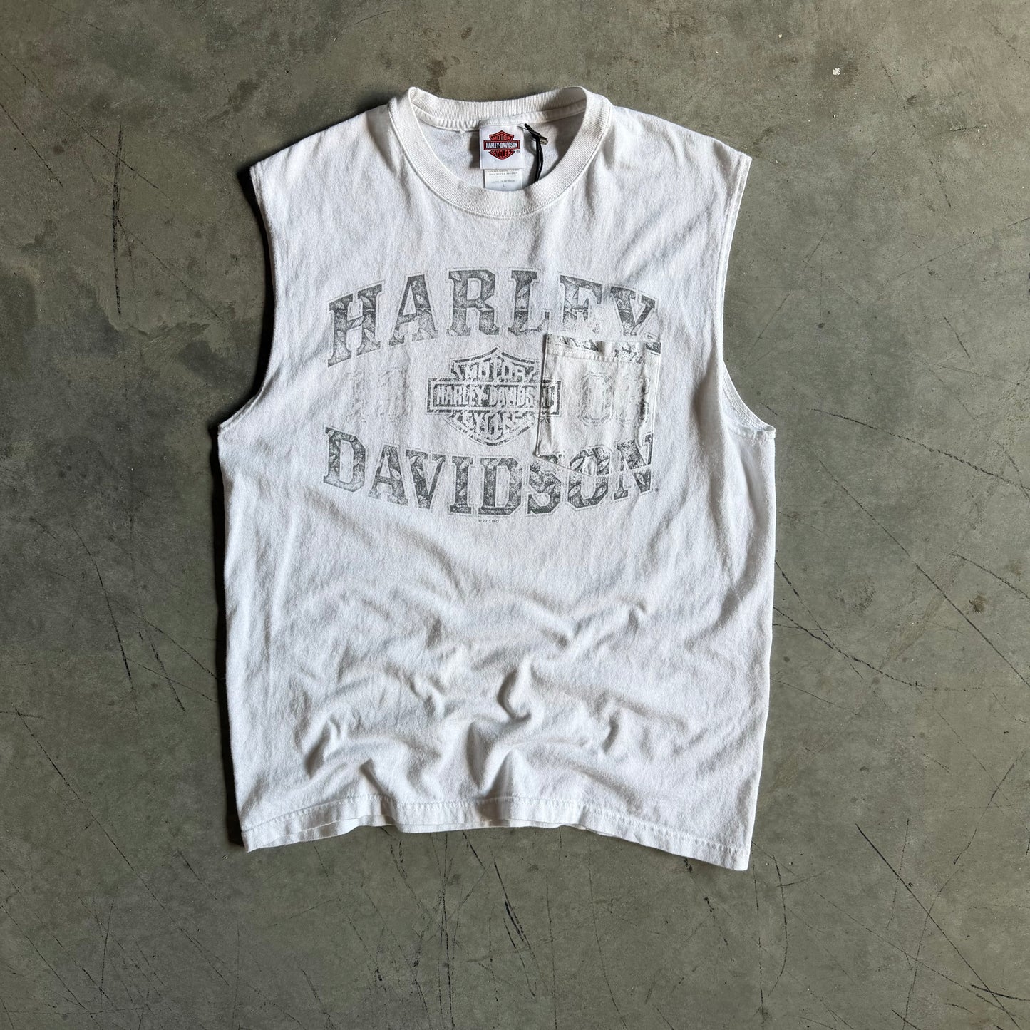 Y2K Harley Davidson Diamond Pattern Logo Sleeveless Tee