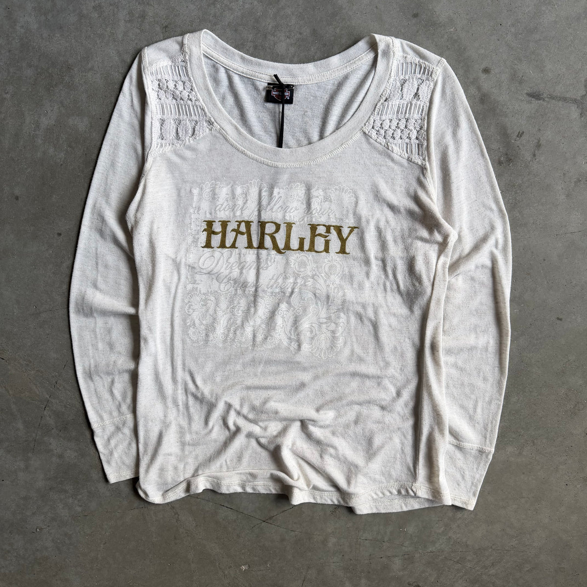 Women’s Harley Davidson Cream Lace Long Sleeve