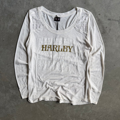 Women’s Harley Davidson Cream Lace Long Sleeve