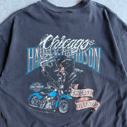 Vintage Chicago Harley Davidson USA Flag Eagle Shield Tee