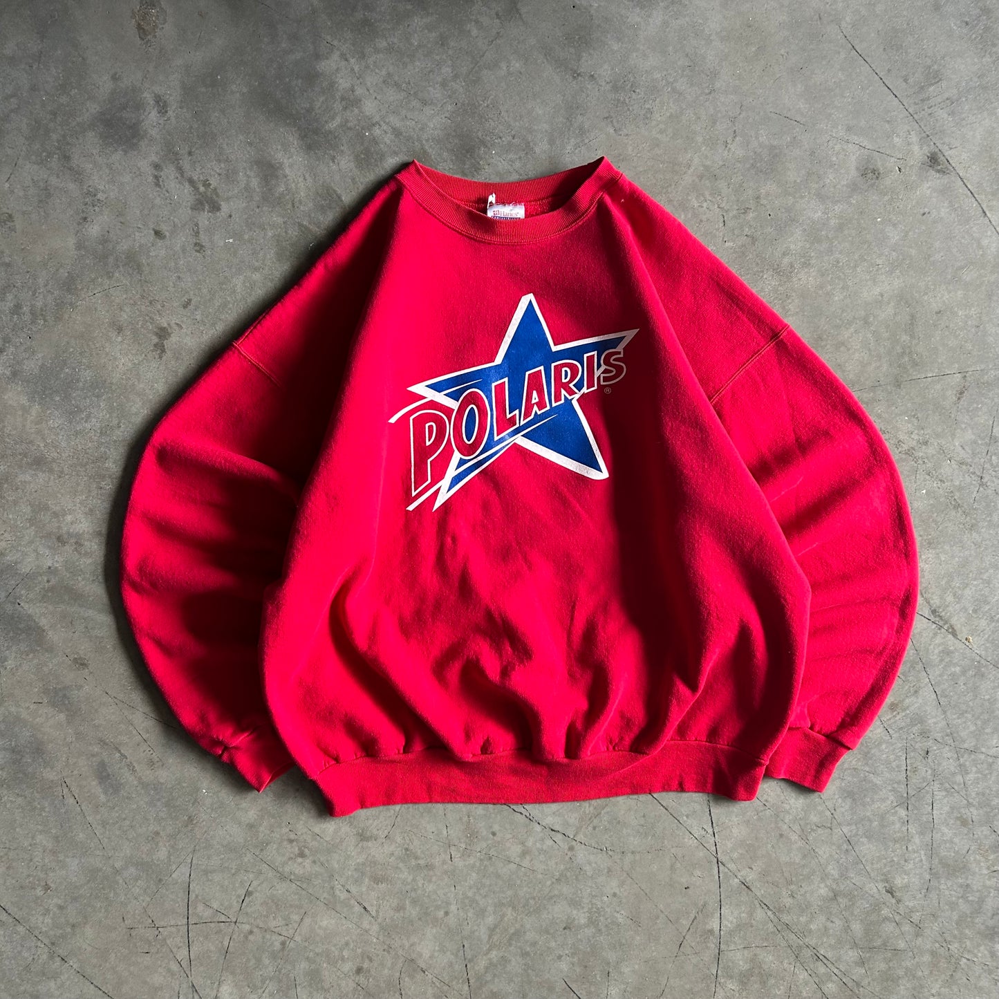 Vintage Polaris Star Logo Red Crewneck Sweatshirt