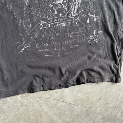 Y2K American Eagle Crest Distressed Black Tee