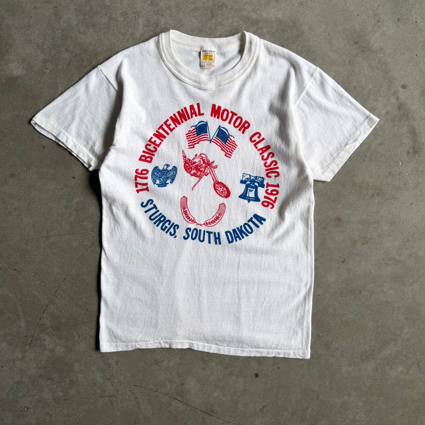 1976 Bicentennial Motor Classic Sturgis South Dakota Motorcycle Tee
