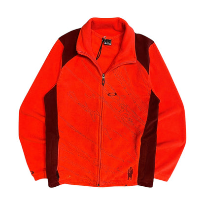 Y2K Oakley Orange/Burgundy Fleece Jacket