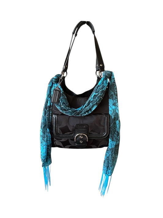 2013 Coach F24742 Campbell Signature Shoulder Bag In Black