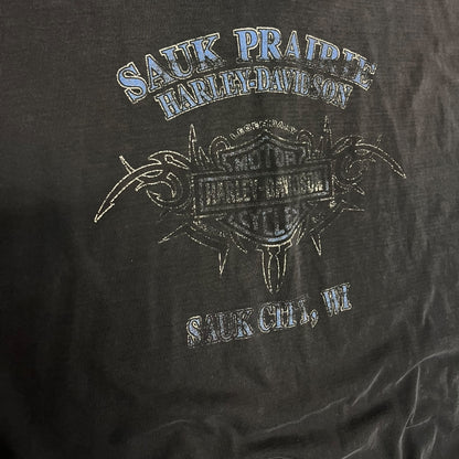 Y2K Harley Davidson Faded Blue Emblem Sleeveless