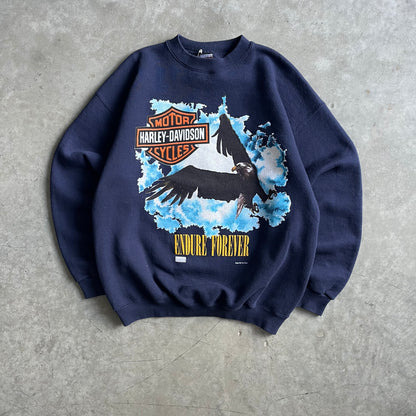 Vintage Harley Davidson Endure Forever Eagle Crewneck