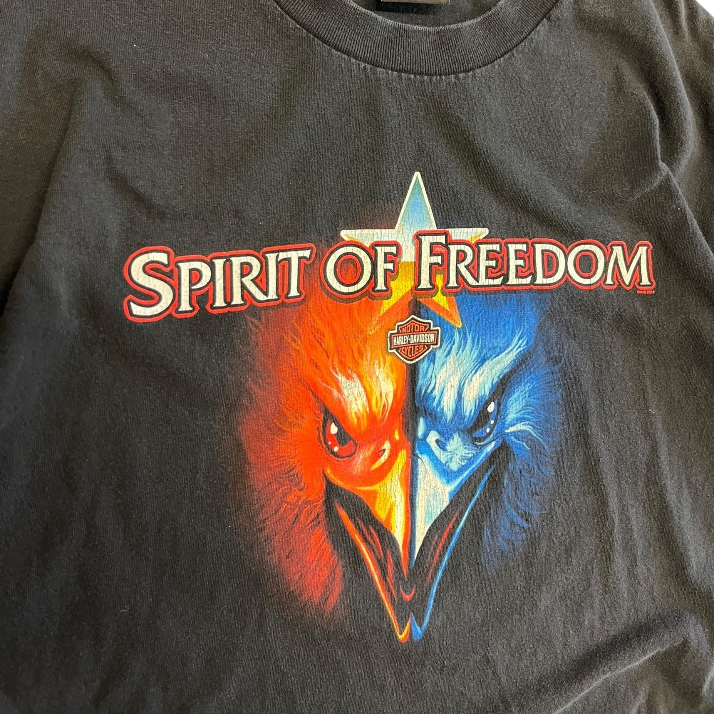Y2K Harley Davidson Spirit Of Freedom Red & Blue Eagle Tee