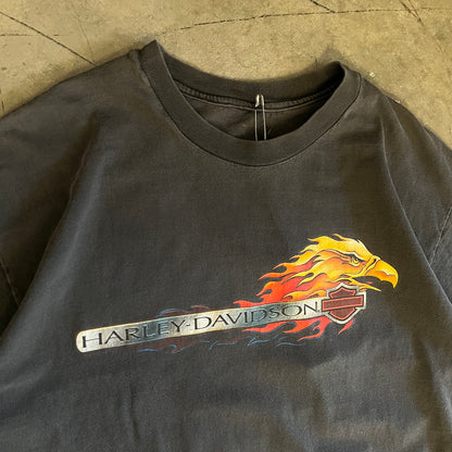 Vintage Harley Davidson Flaming Eagle Head Tee