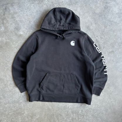 Y2K Carhartt Chest Logo & Sleeve Spell-Out Hoodie