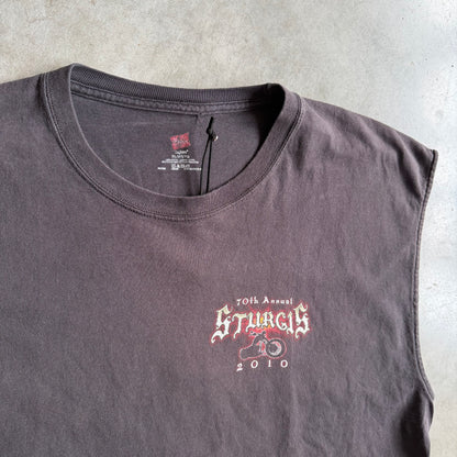 Sturgis 2010 Black Hills Bull Skull Sleeveless Tee