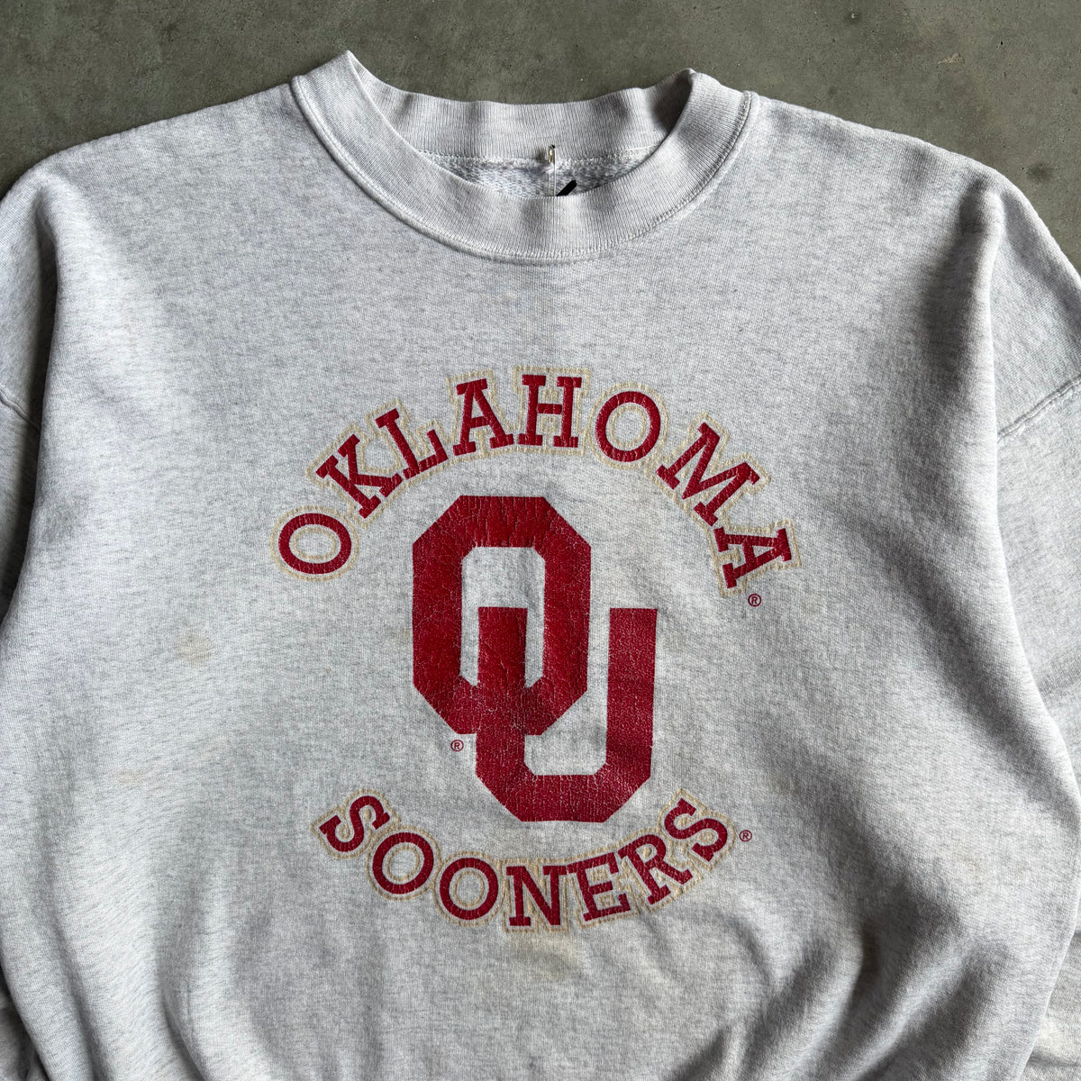 Vintage Oklahoma Sooners Spell-Out Gray Sweatshirt