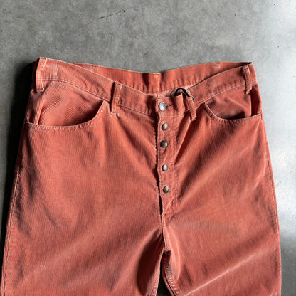 Vintage Levi’s 646 Bell Bottoms Peach Corduroy Exposed Button Fly