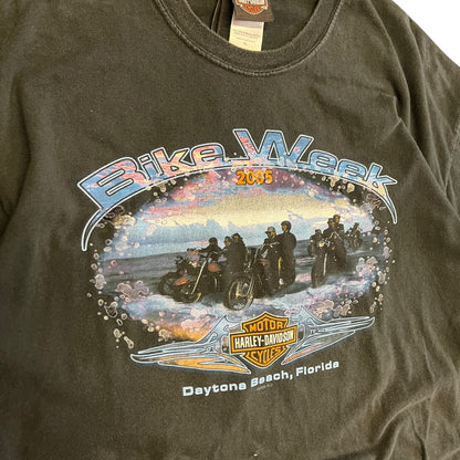 Y2K Textured Bubble 2005 Bike Week Harley Davidson Tee