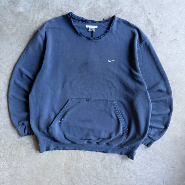 Vintage Nike Chopped Hood Navy Hoodie