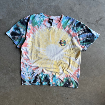 Y2K Stussy Tie Dye Big Back Logo Tee