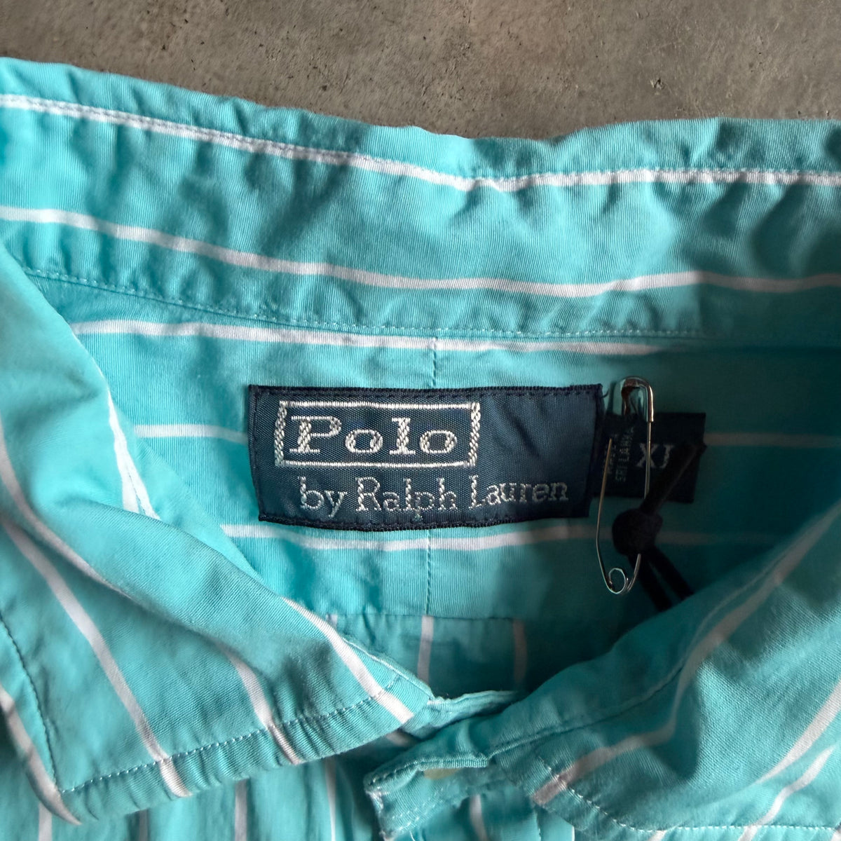 Polo Ralph Lauren Teal & White Stripe Button Up Shirt