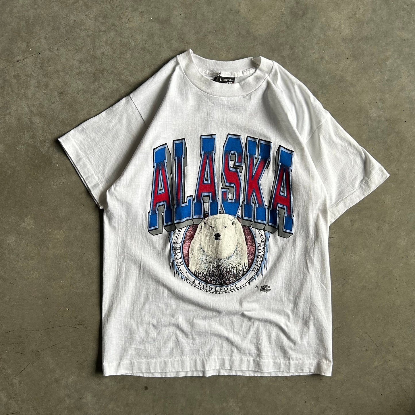 Vintage Alaska Polar Bear Spell Out T Shirt