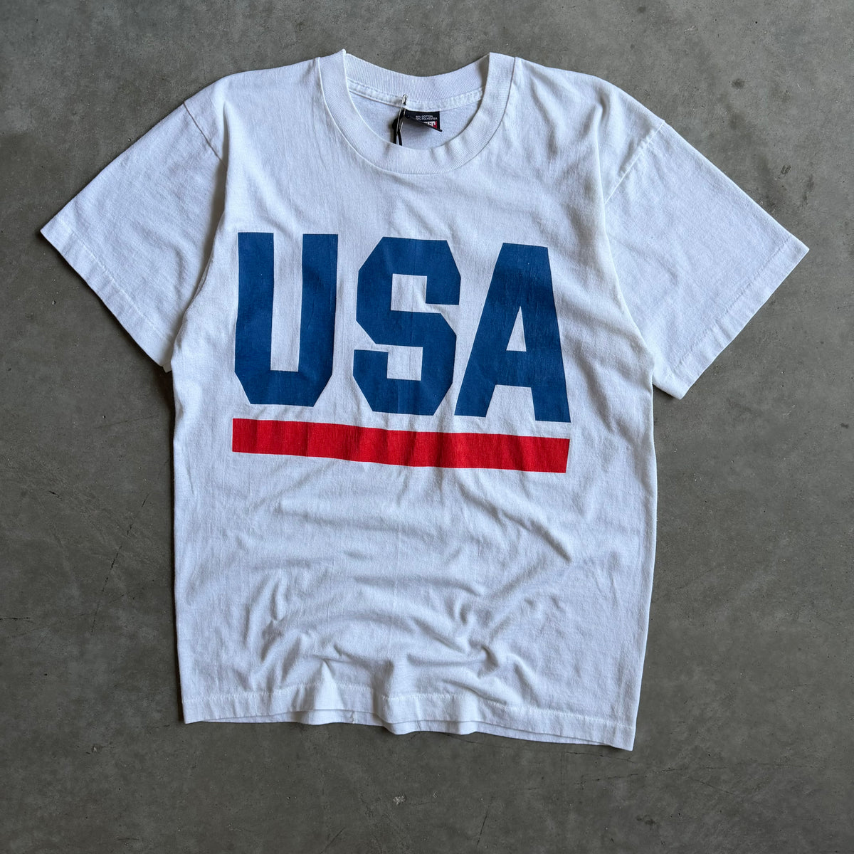 Vintage USA Spellout White T Shirt