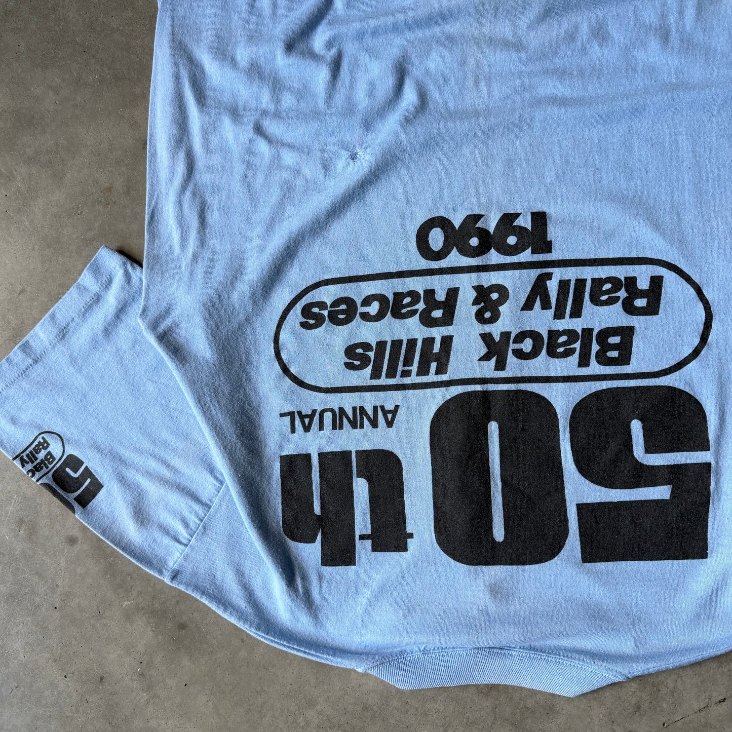 Vintage 1990 Sturgis 50th Anniversary Baby Blue Tee